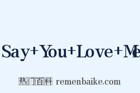 Say You Love Me是什么意思的图片